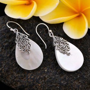 NEW Mother of Pearl Drop Earrings Sterling Silver